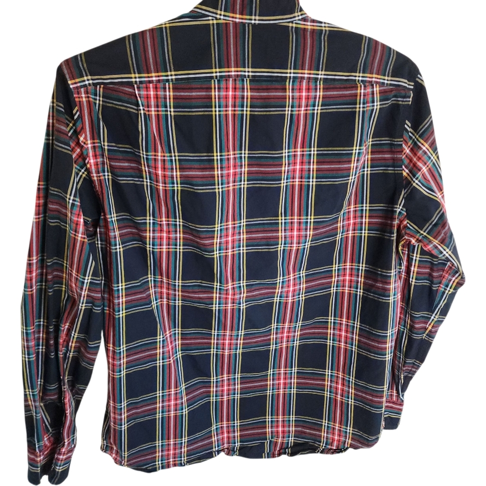 JCrew Plaid Classic Flex Button Down Shirt Black Red Mens Size Large - Picture 3 of 9